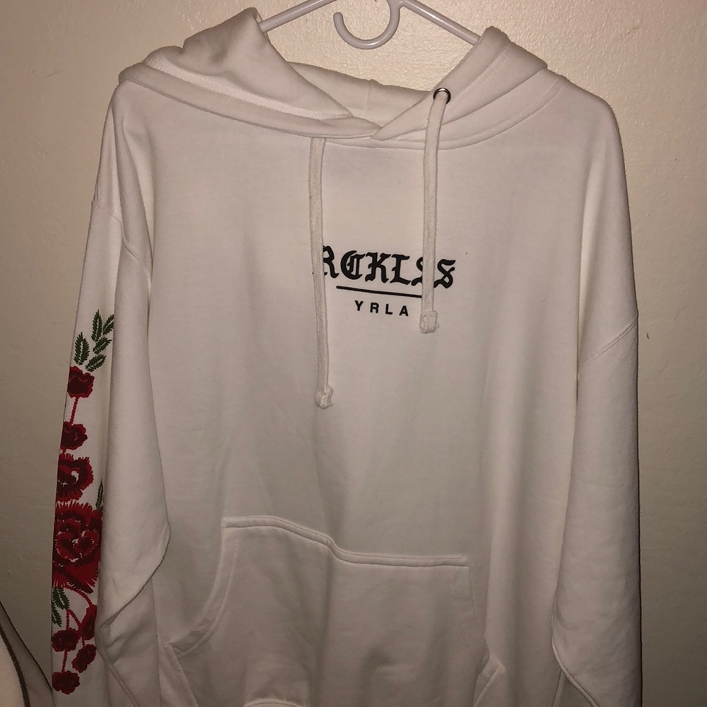 White reckless hoodie